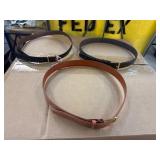 Three Genuine Leather Belts