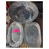 Three Decorative Metal Trays