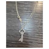 Sterling Silver Key Pendant Necklace