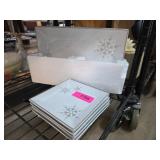 White Plates with Snowflake Design