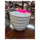 Six White Ceramic Bowls