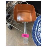 Copper-Colored Square Non-Stick Frying Pan