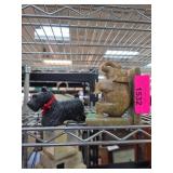 Wax Dog Figure and Elephant Figurine Set