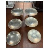 Six Engraved Metal Bowls