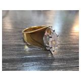 18k HGE Approx Sz 6.5 Gold-Plated Ring