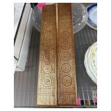 Ornate Gold-Toned Wooden Scroll Weights