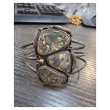 Sterling Silver and Abalone Cuff Bracelet