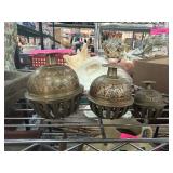 Three Decorative Brass Claw Bells