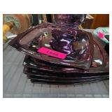 6pc Set of Purple Glass Plates