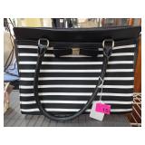 Kate Spade Black and White Striped Tote