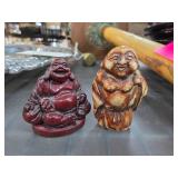 Two Carved Netsuke Figures in Mixed Materials