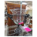 Glass Vase with Metal Cherub Accents