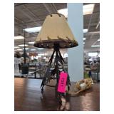 Metal Table Lamp With Western-Themed Design