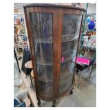 Wooden Glass-Front Curio Cabinet with Shelves