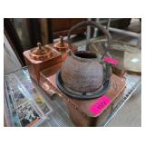 Japanese Copper Tea Warmer Set With Metal Kettle