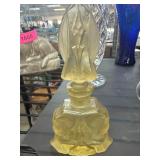 Yellow Glass Perfume Bottle with Stopper