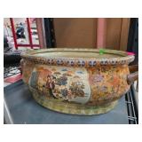 Hand-Painted Ceramic Planter with Handles