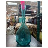 Teal Blue Glass Decorative Vase