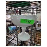 Milk Glass Pedestal Compote Bowl