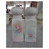 Porcelain Shakers with Rose Motif and Gold Accents