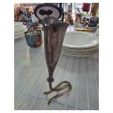 Danish Metal Vase with Curved Base