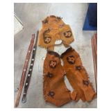 Leather Western Vest, Chaps, and Belts Set