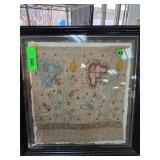 Framed Embroidered Textile Artwork