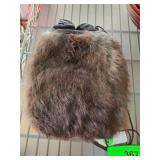 Rabbit Fur Drawstring Pouch