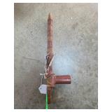 Wood and Stone Peace Pipe with Wrappings