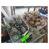 Glass Christmas Ornaments in Two Bins