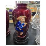 Red Cloisonne-Style Pigeons Blood Vaseï¿½