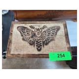 Wooden Box With Deaths Head Moth Design