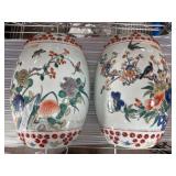 Porcelain Wall Pockets with Floral Motifs