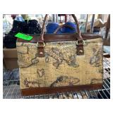 Patricia Nash Map Print Leather Handbag