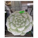 Italian Green and White Flower Plate
