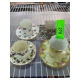 Fine Porcelain Miniature Cups and Saucers