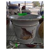 Italian Handmade Ceramic Planter With Bird Motif