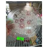 Glass Platter With Floral Embossed Design