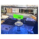 Glass Pedestal Cake Stand With Etched Design