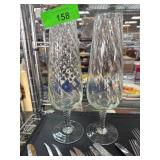 Clear Glass Stemmed Fluted Glasses