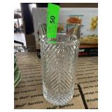 Ralph Lauren Crystal Vase with Chevron Pattern