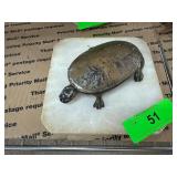 Metal Turtle-Shaped Lidded Dish