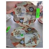Hand-Painted Japanese Plates, Set of Two