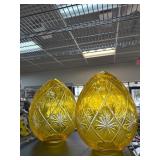 Yellow Cut Glass Decorative Pieces