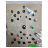 Vintage Buttons on Cardboard