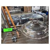 Silver Lidded Pan with Ornate Handle