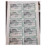Sheet of New England Railroad Coupons