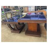 Wooden Tables with Glass Tops