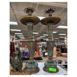 Marble and Brass Candle Holders Heavy Pieces