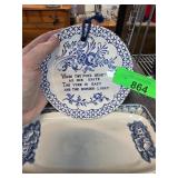 Liberty Blue Ceramic Plate and Hanging Plaque